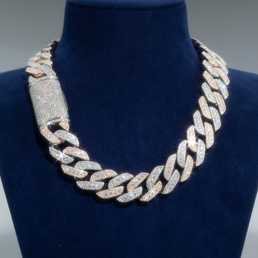 Custom VVS Moissanite Cuban Link Chain 925 Sterling Silver Iced Out Diamond