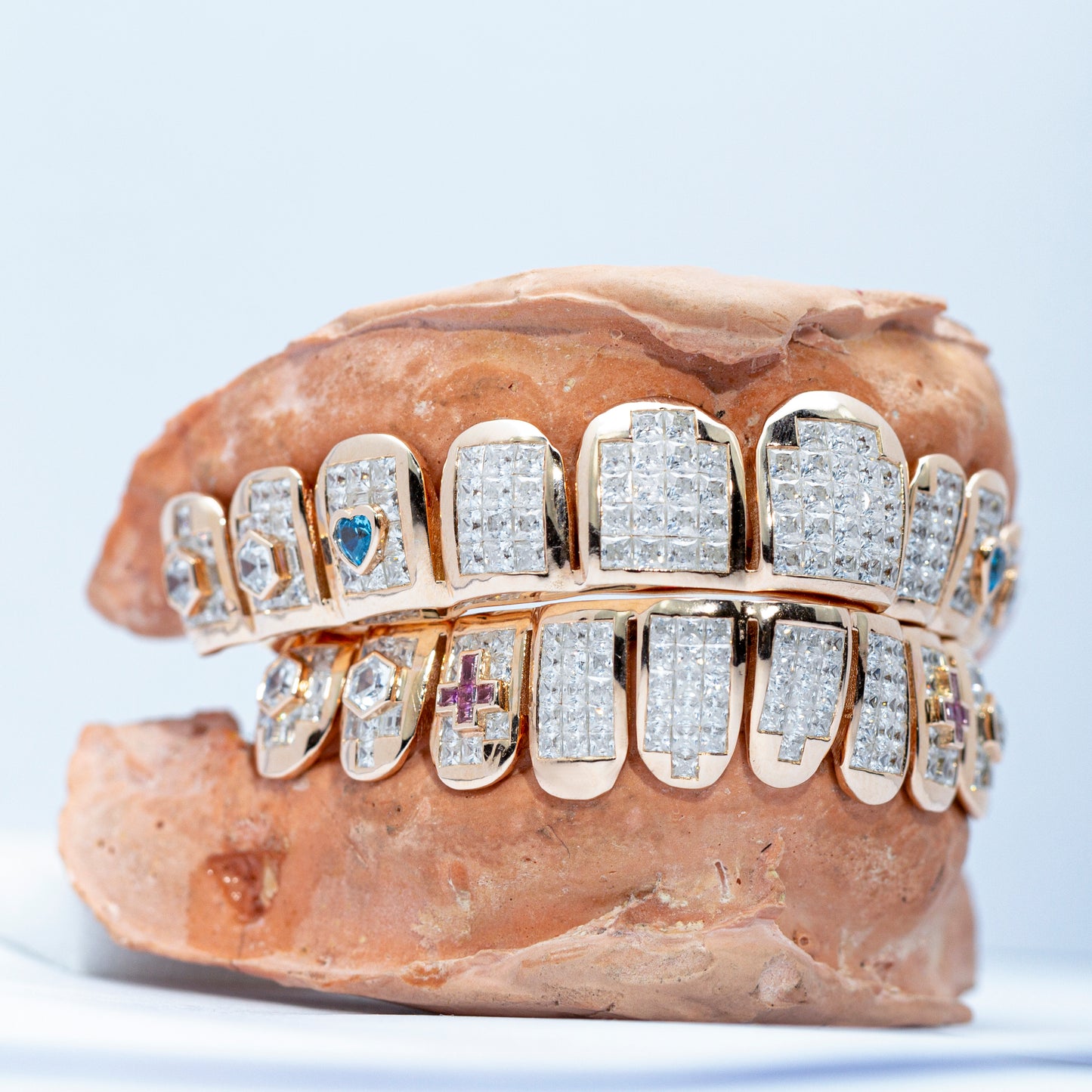 Custom Invisible Setting VVS Diamond Grillz Top OR BOTTOM Princess Cut Invisible Setting Iced Out Moissanite Grillz