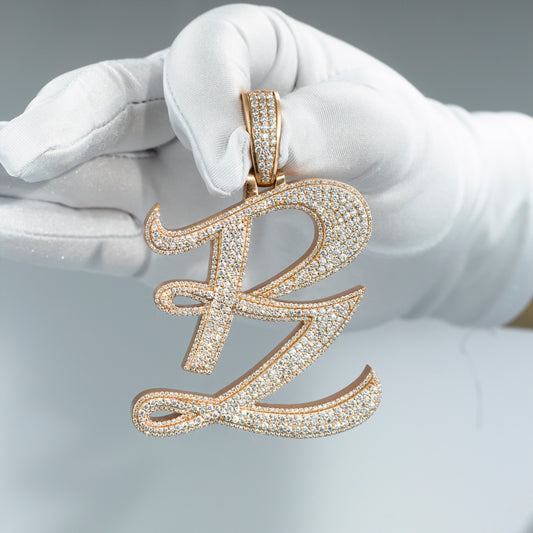 Custom A to Z Initial Hip Hop 925 Silver Moissanite Letter Pendant