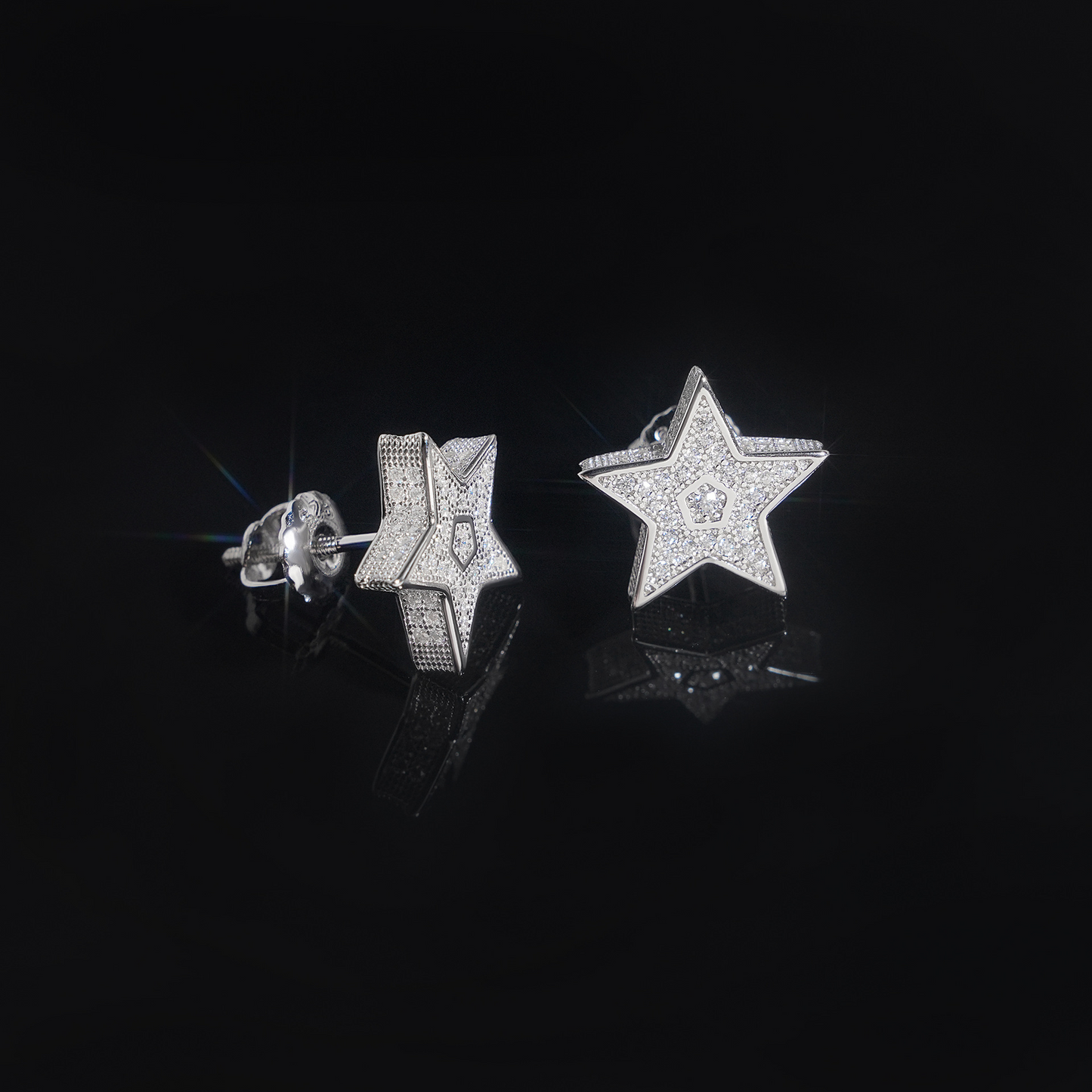 Moissanite S925 Silver Earrings Popular In Europe And America Simple Star-Shaped Earrings