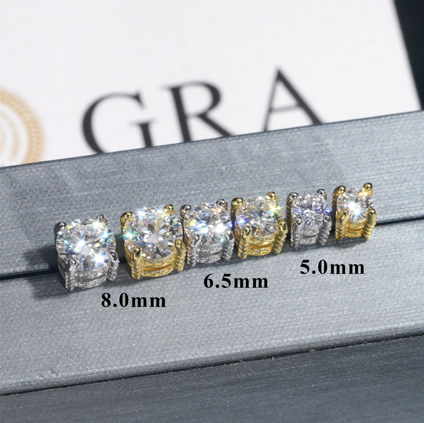 Moissanite 3D Iced Prong Solitaire Screwback Studs Earrings Real 925 Silver