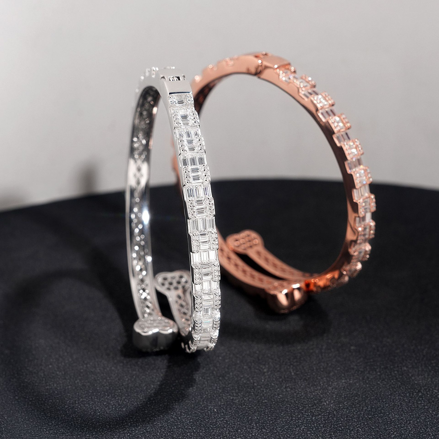 925 Silver Inlaid D Color Moissanite Heart-Shaped Bracelet Thick Rhodium-Plated 18k Rose Gold Fashion High-End Bracelet